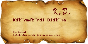 Körmöndi Diána névjegykártya
