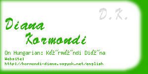 diana kormondi business card